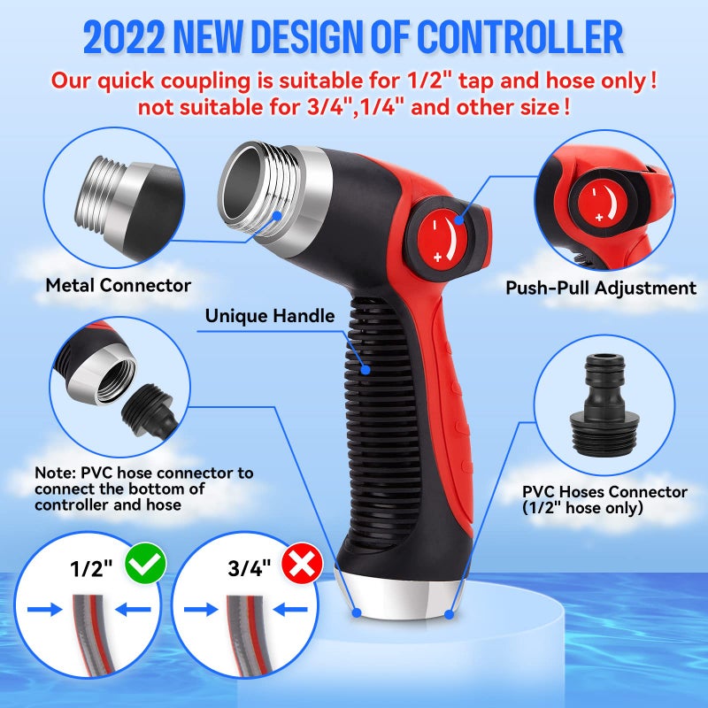 Mypin New Rotary Dial 16 IN 1 Car Wash Foam Gun Foam Cannon  Adjustable Hose Wash Sprayer with 2.5-6 Bars Foam Blaster  with Nozzles Wash Mitten &Towel for Car Cleaning& Garden Use with 1/2  Quick Connector - Image 5